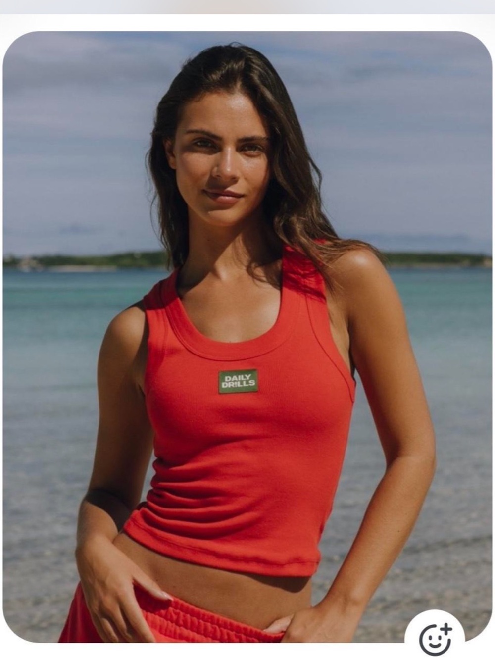 Daily Drills Red Scoop Tank with Green Logo